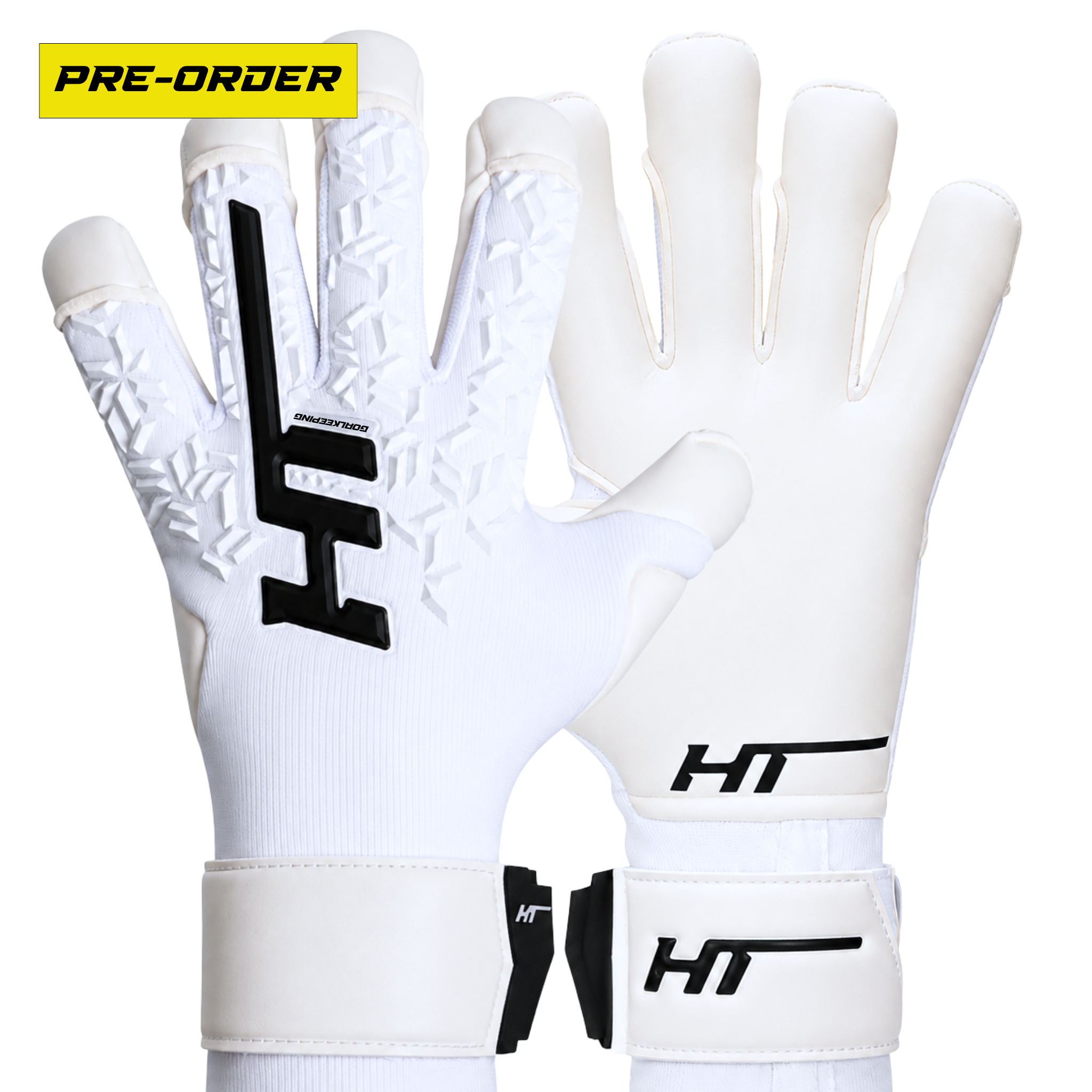 HT JUNIOR DNA WHITE HYBRID CUT GOALKEEPER GLOVES