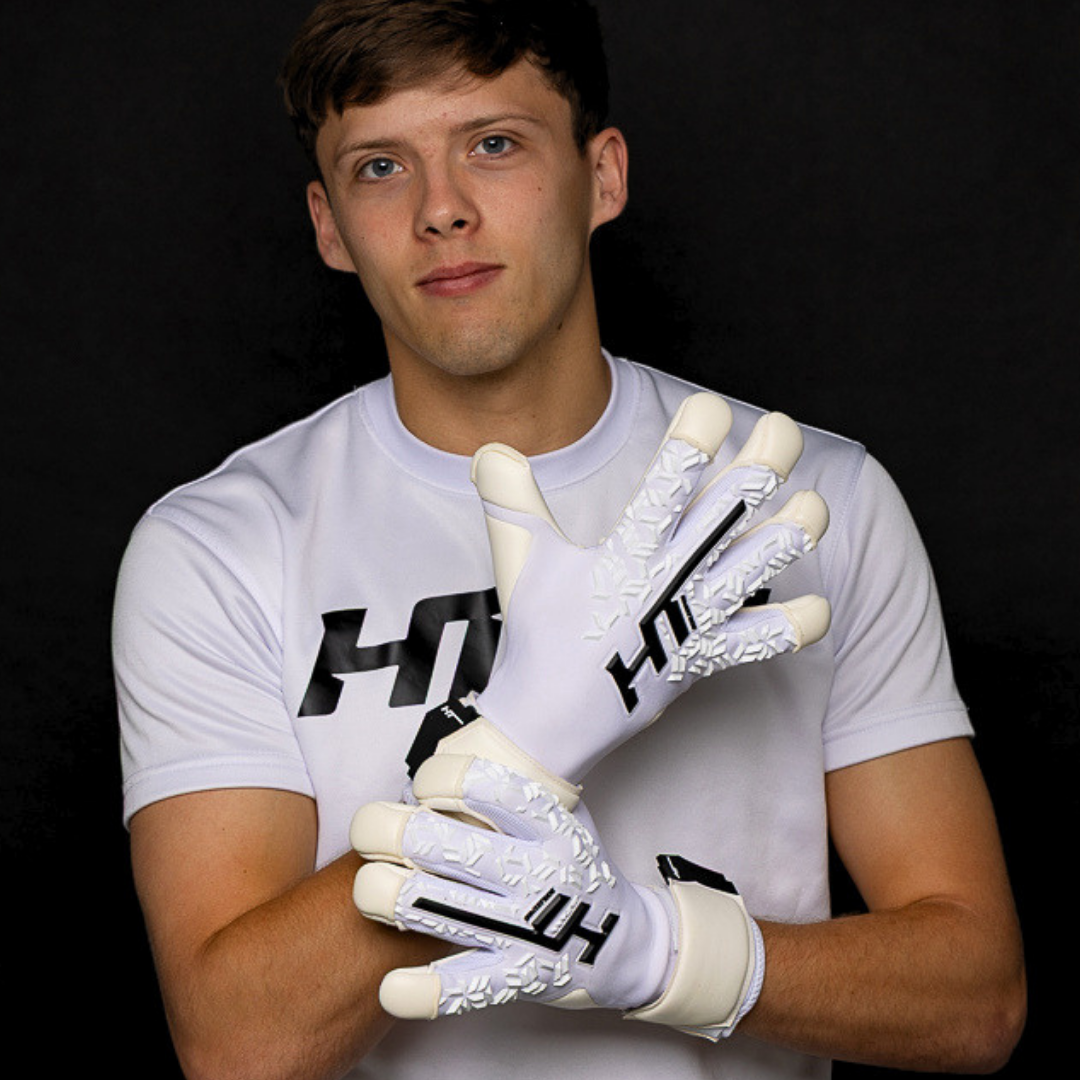 HT DNA WHITE HYBRID CUT GOALKEEPER GLOVES